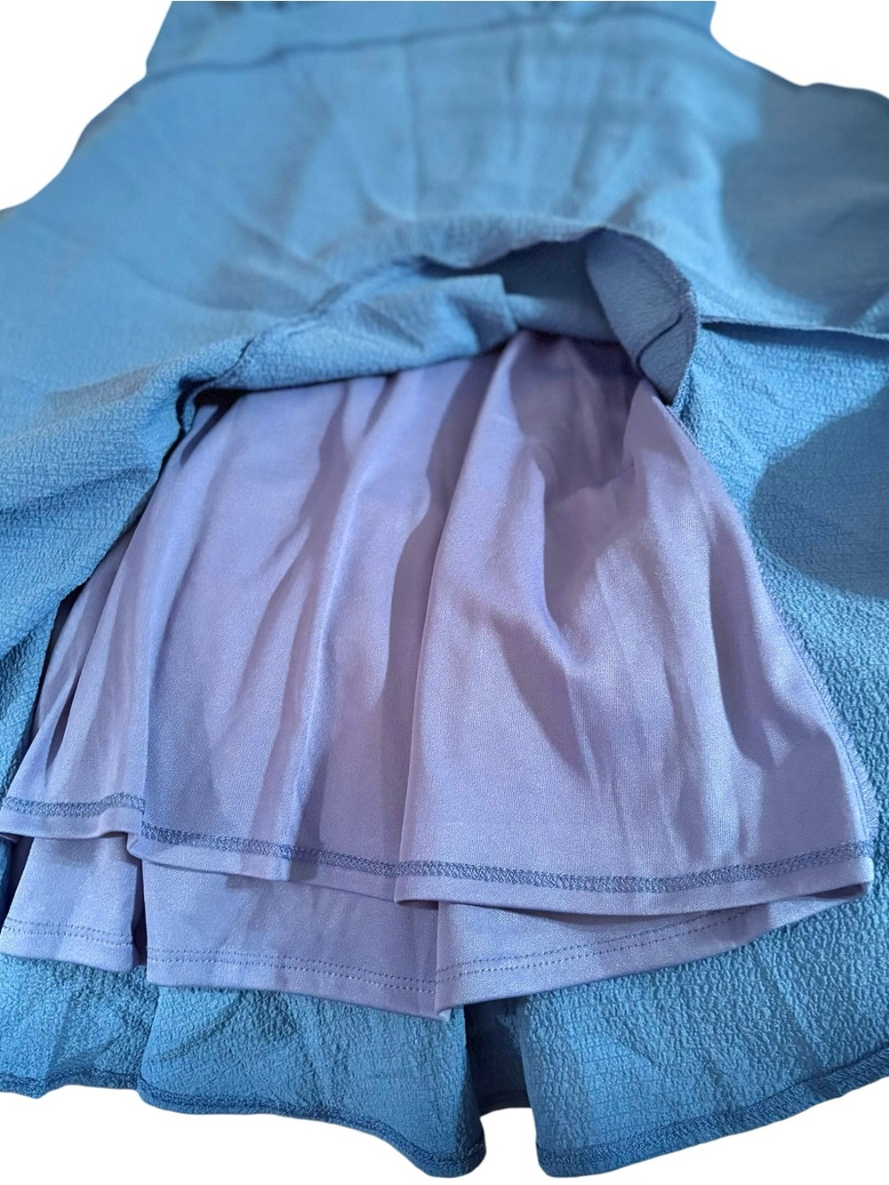 Zarr Collection Blue V-Neck Drop Waist Ruffle Hem Mini Dress Womens 8 Lined EUC - Picture 9 of 12